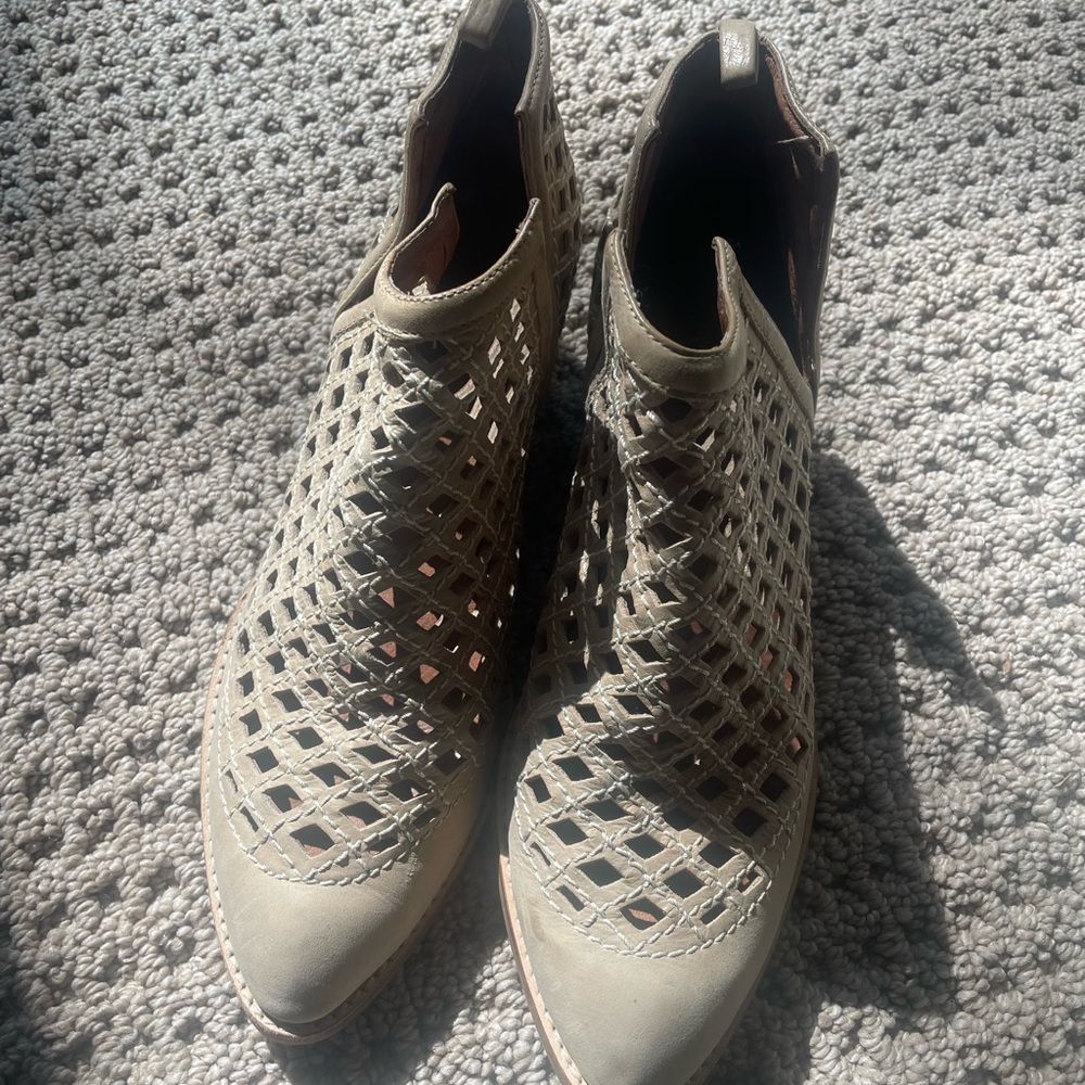 Jeffrey Campbell Taupe Cutout Ankle Booties